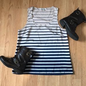 Cream/Navy Striped Top
